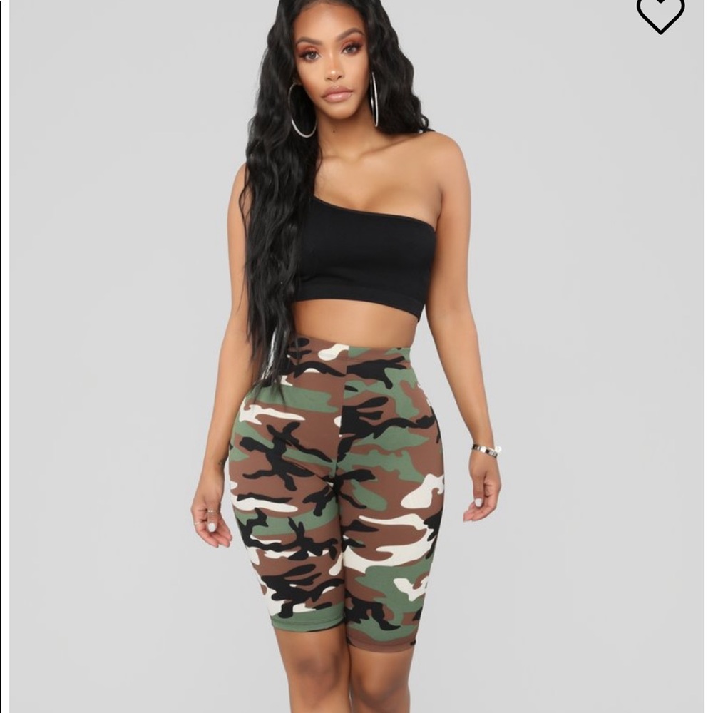 Camo biker shorts